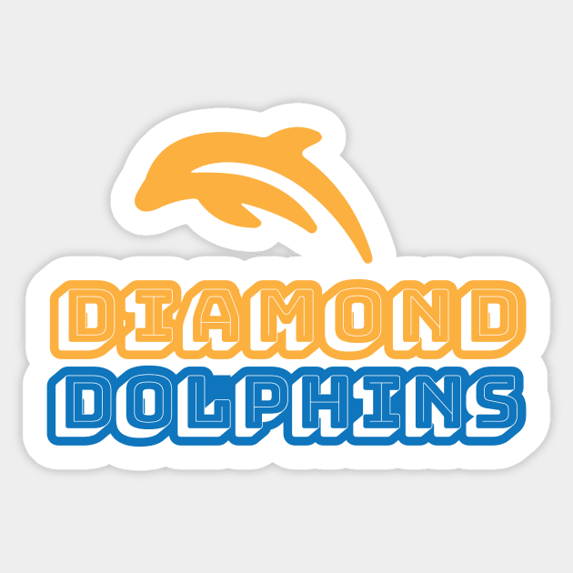 Diamond Dolphins - Yellow Blue Sticker by Diamond ES PTA